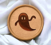 Halloween Ghost Silhouette with Crescent Moon SVG SVG